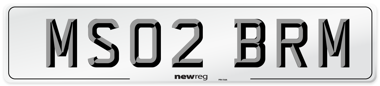 MS02 BRM Number Plate from New Reg